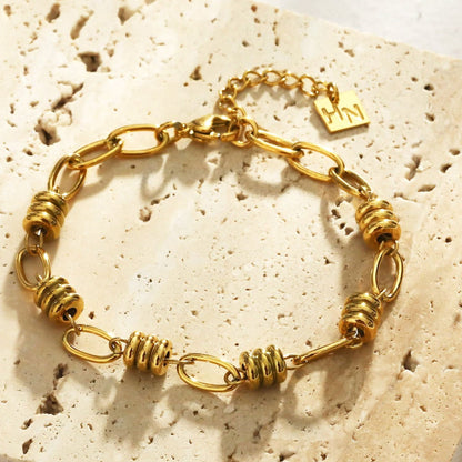 Bracelet KAMA avec maillons ovales et perles jointes