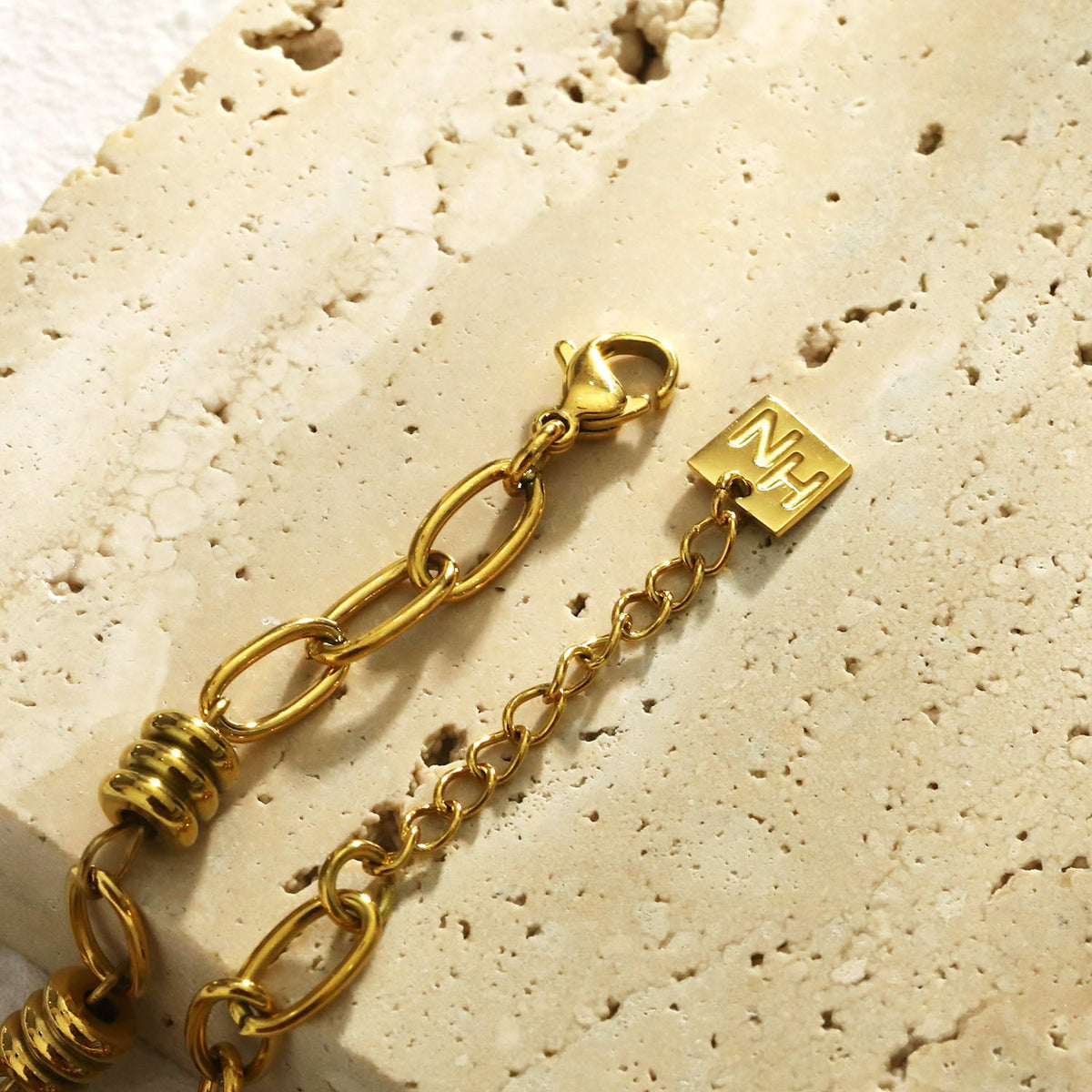 Bracelet KAMA avec maillons ovales et perles jointes