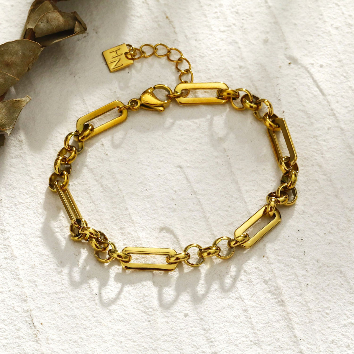 CLICHY Multi Shaped Linked & Beaded Statement Bracelet