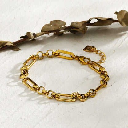 CLICHY Multi Shaped Linked & Beaded Statement Bracelet
