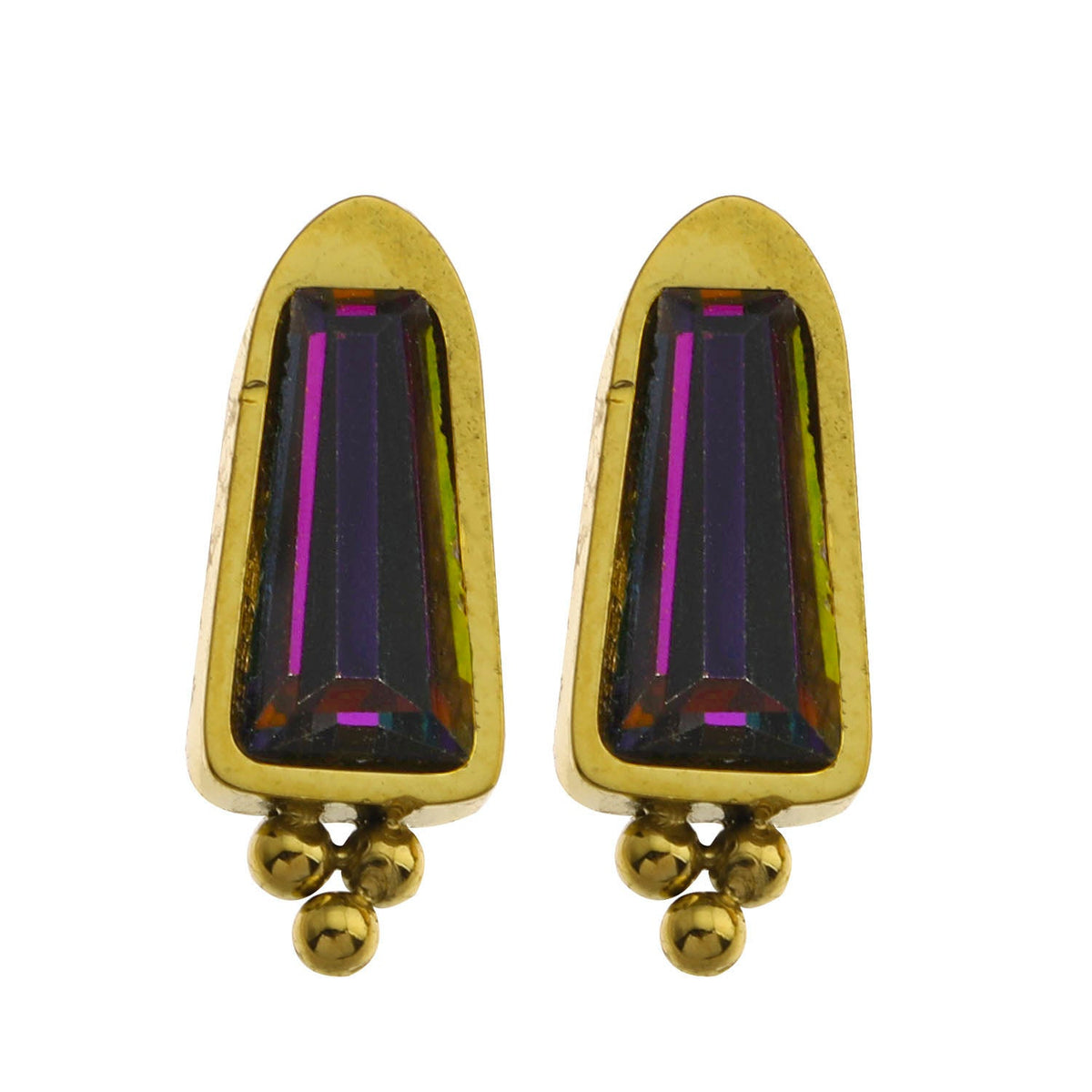 Boucles d'oreilles clou inspirées du style vintage KERSTIN en cristal