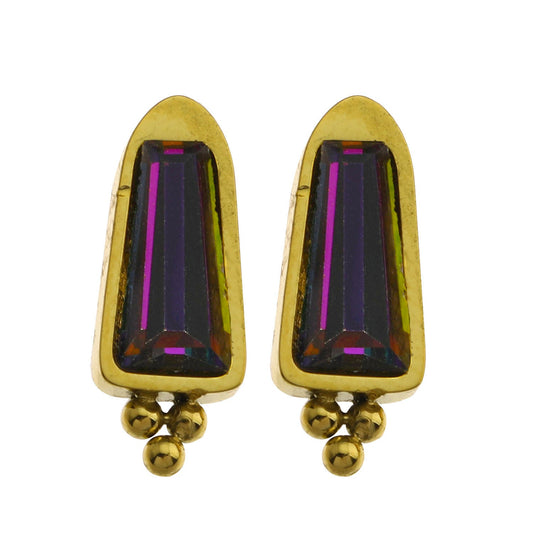 Boucles d'oreilles clou inspirées du style vintage KERSTIN en cristal