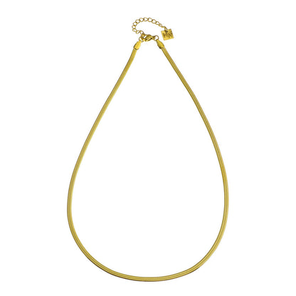 FRYDA Gold: Snake Skin Textured Mid Width Chain Necklace