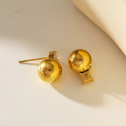 LETTRA : Boucles d'oreilles clous perles-billes et zircon cubique