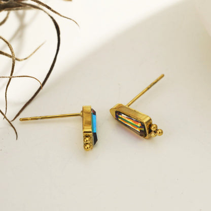 Boucles d'oreilles clou inspirées du style vintage KERSTIN en cristal