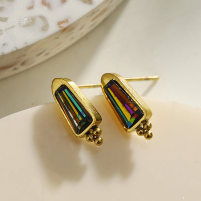Boucles d'oreilles clou inspirées du style vintage KERSTIN en cristal