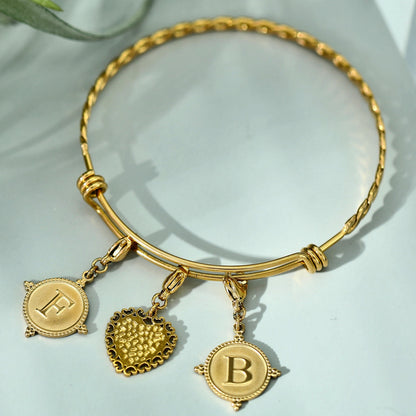 Gold Ornate Alphabet Letter Charms (A–Z) for Necklaces & Bracelets