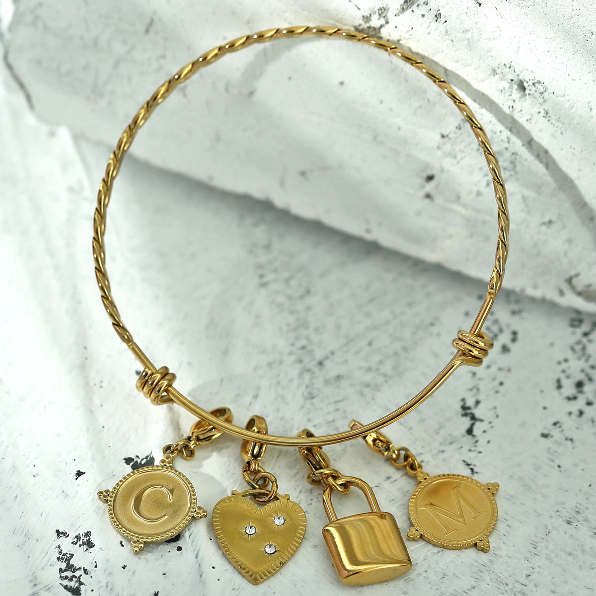 Gold Ornate Alphabet Letter Charms (A–Z) for Necklaces & Bracelets