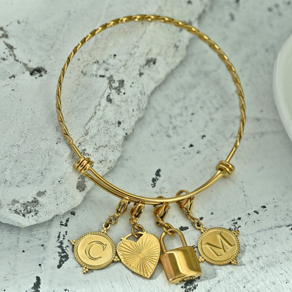 Gold Ornate Alphabet Letter Charms (A–Z) for Necklaces & Bracelets