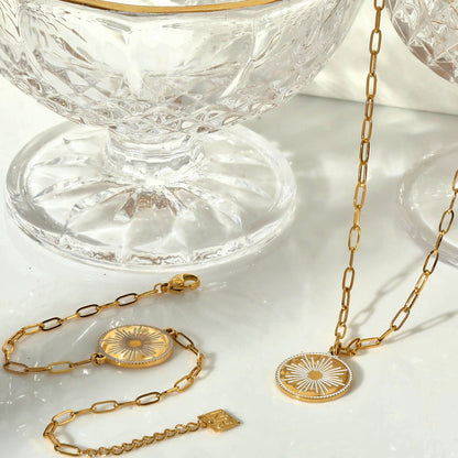 LUNA : Collier pendentif en émail « Star Burst »