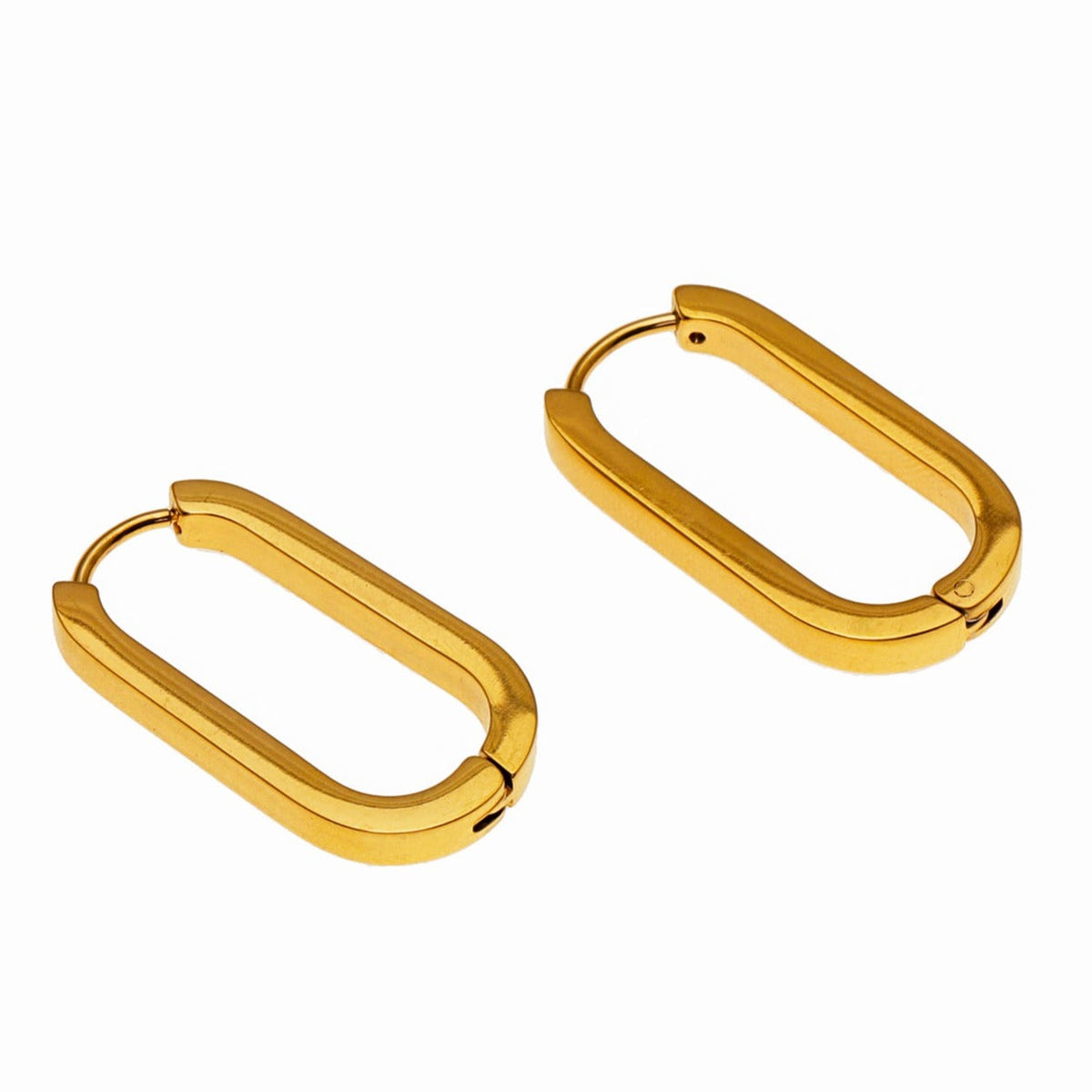 Boucles d'oreilles créoles rectangulaires à coins arrondis CHANDA Gold