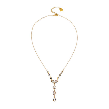 Style BUCKIE:  Multi Pendant Zirconia Chain Necklace