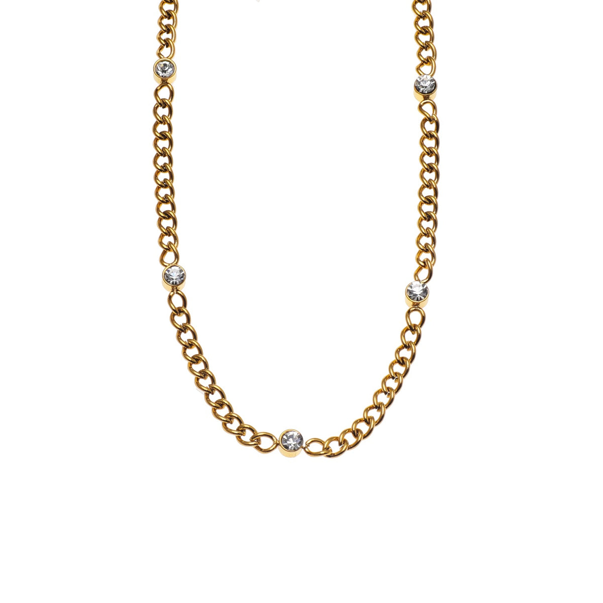 Style PENIQUIK: Collier chaîne à perles en zircone