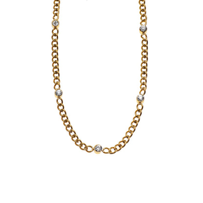 Style PENIQUIK: Collier chaîne à perles en zircone