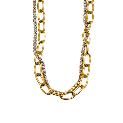 Collier à couches HERMINE avec zircone entrelacée et trombone