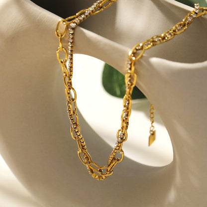 Collier à couches HERMINE avec zircone entrelacée et trombone