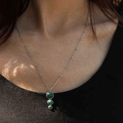 INDY : Collier en argent avec pendentif à 3 pierres