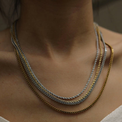 ULYANA: Rope Chain Gold Necklace - 16 Inches