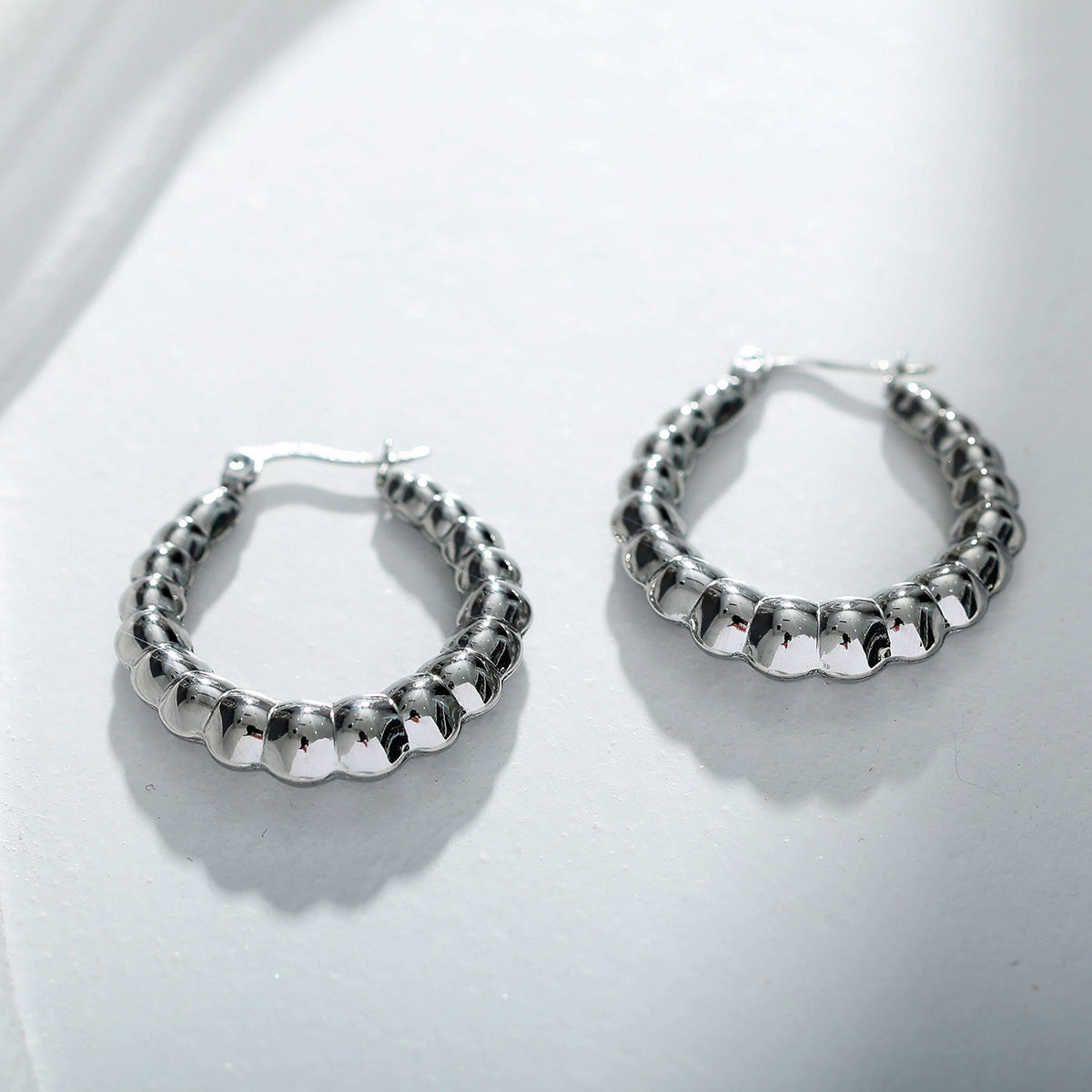 ANYA 72201S Croissant Hoops Silver