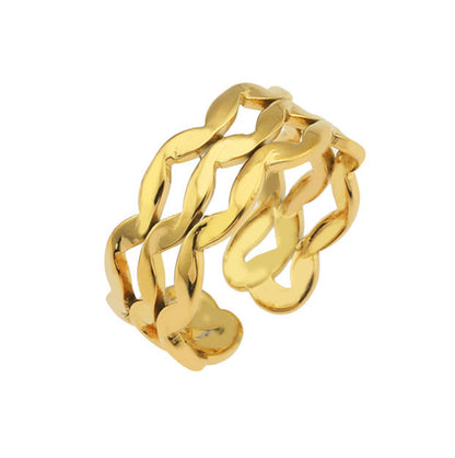 PAIGE Triple Stacked Wavy Gold Ring