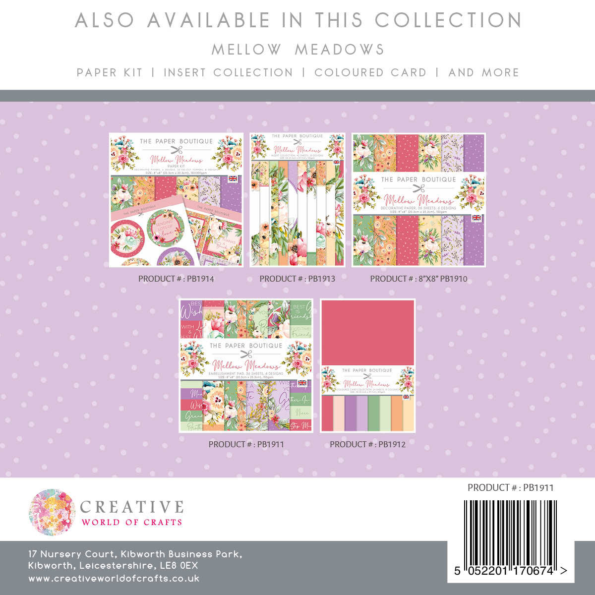 The Paper Boutique Mellow Meadows Bloc d'embellissements 20,3x20,3 cm