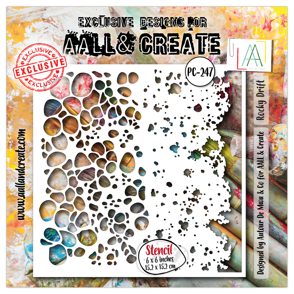 AALL and Create - 6"x6" Stencil - Rocky Drift
