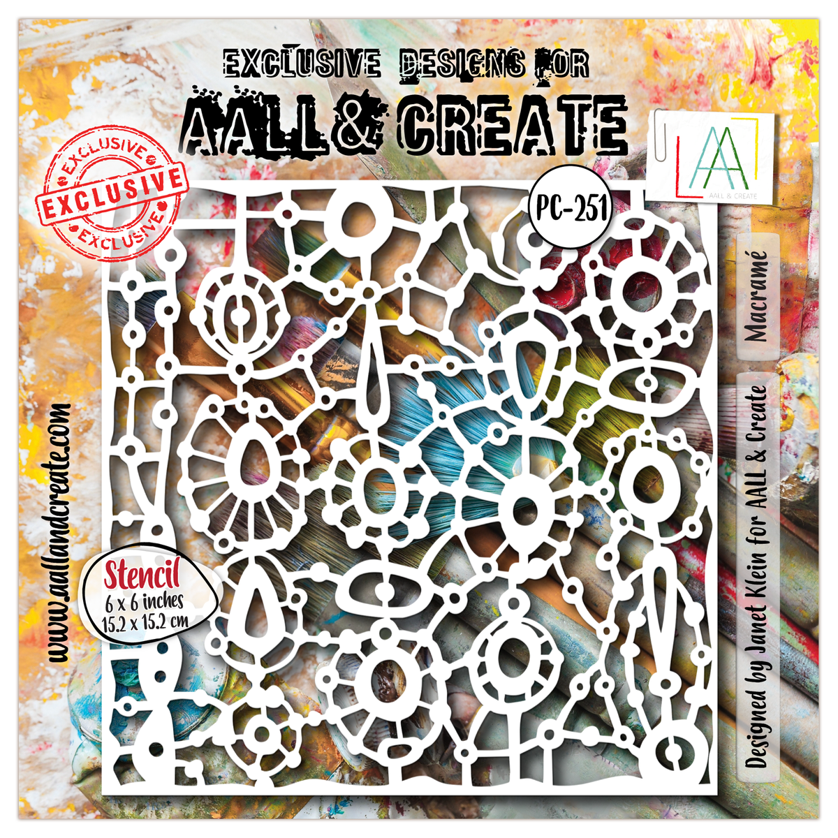 AALL and Create - Pochoir 15 x 15 cm - Macramé