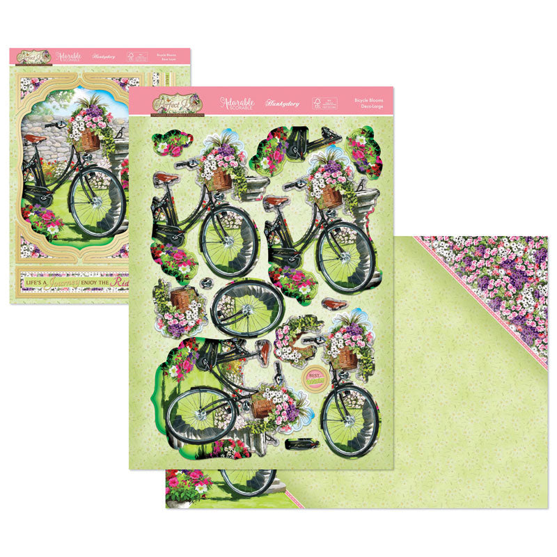 Parure grand format de décalcomanies « Jours parfaits » – Fleurs de bicyclette