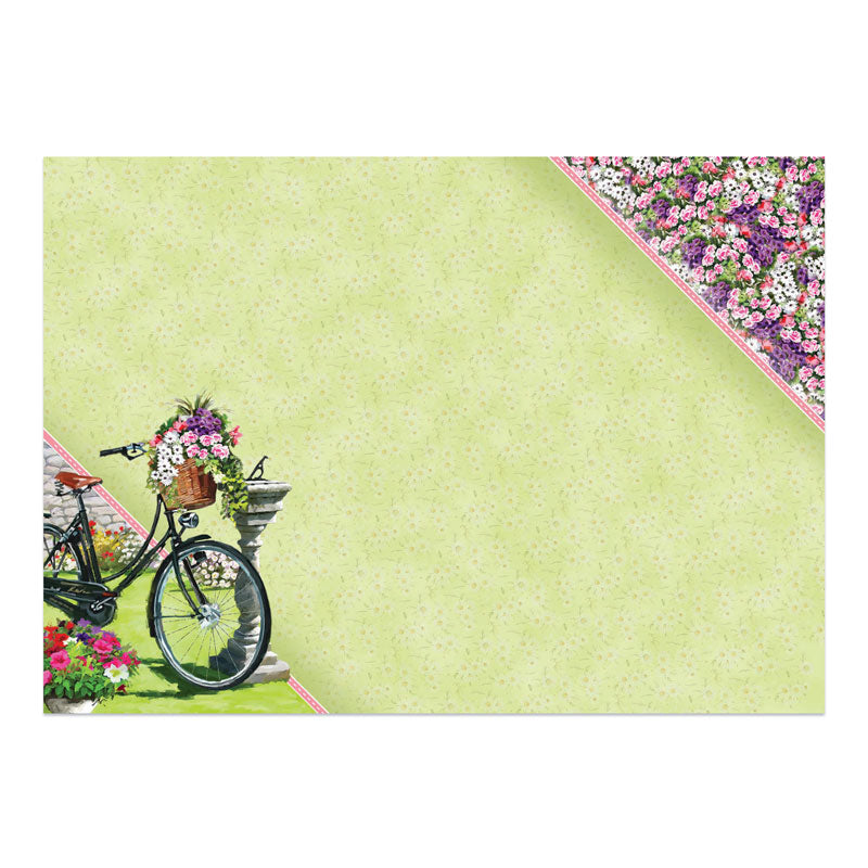 Parure grand format de décalcomanies « Jours parfaits » – Fleurs de bicyclette
