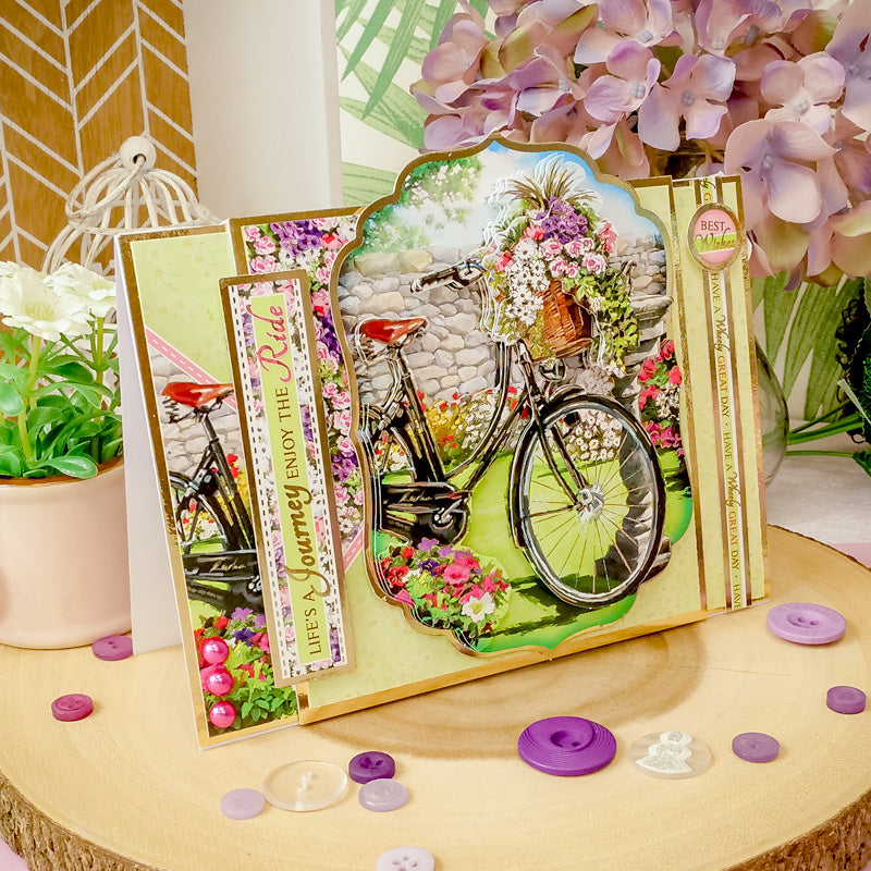 Parure grand format de décalcomanies « Jours parfaits » – Fleurs de bicyclette