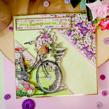 Parure grand format de décalcomanies « Jours parfaits » – Fleurs de bicyclette