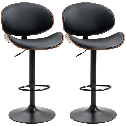 Alpine Modern Adjustable Counter/Bar Stools with Swivel Seat-Set of 2-Black