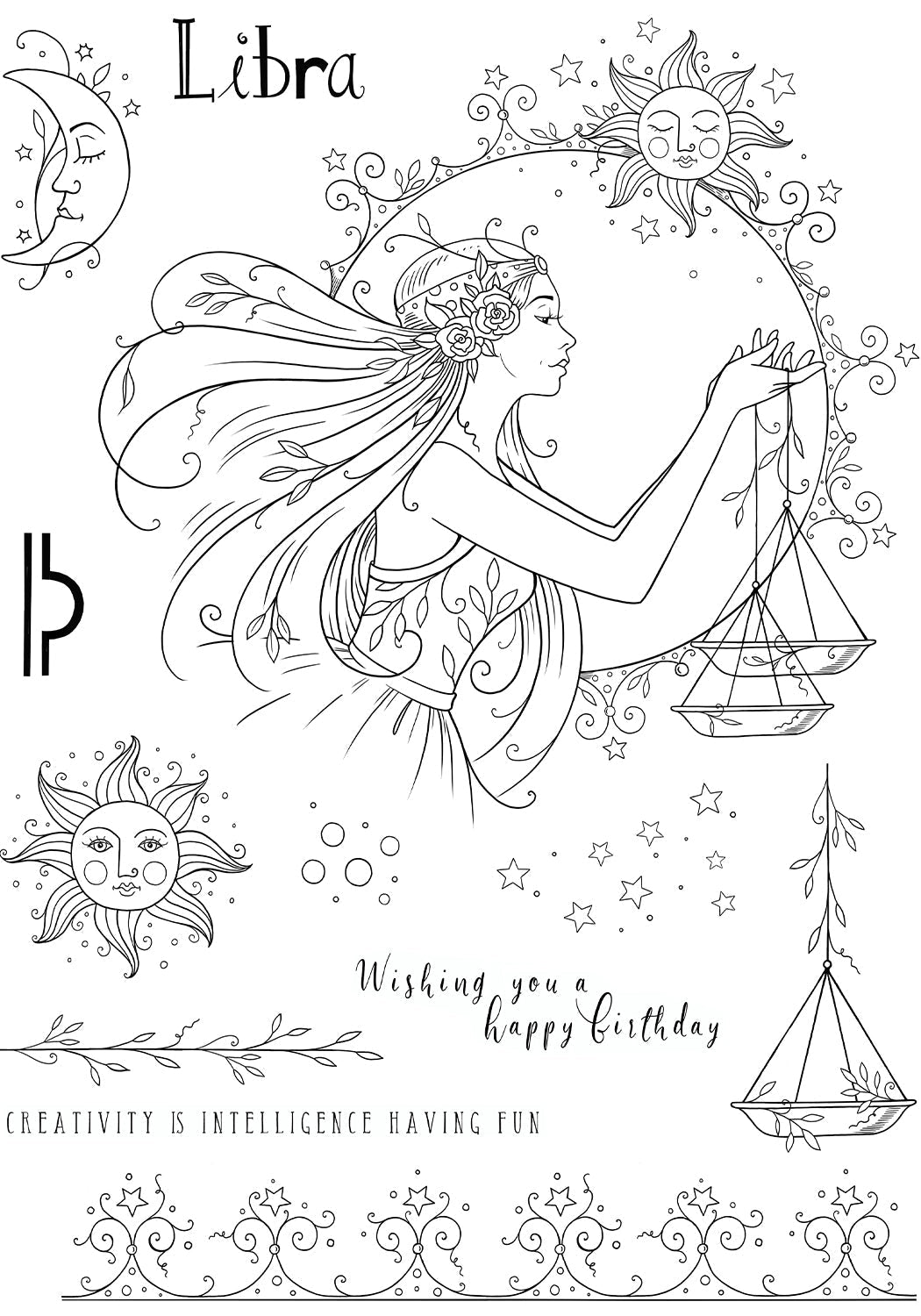 Pink Ink Designs Libra, lot de tampons transparents, 15,24 cm x 20,32 cm