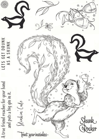 Pink Ink Designs Stinkin' Cute 6 in x 8 in Clear Stamp Set