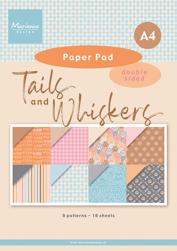 Marianne Design Bloc de papiers A4 - Tails & Whiskers