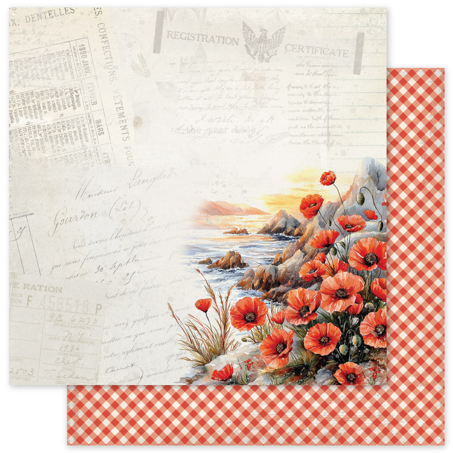 Collection de papiers Pavots de base 30x30 cm 34644