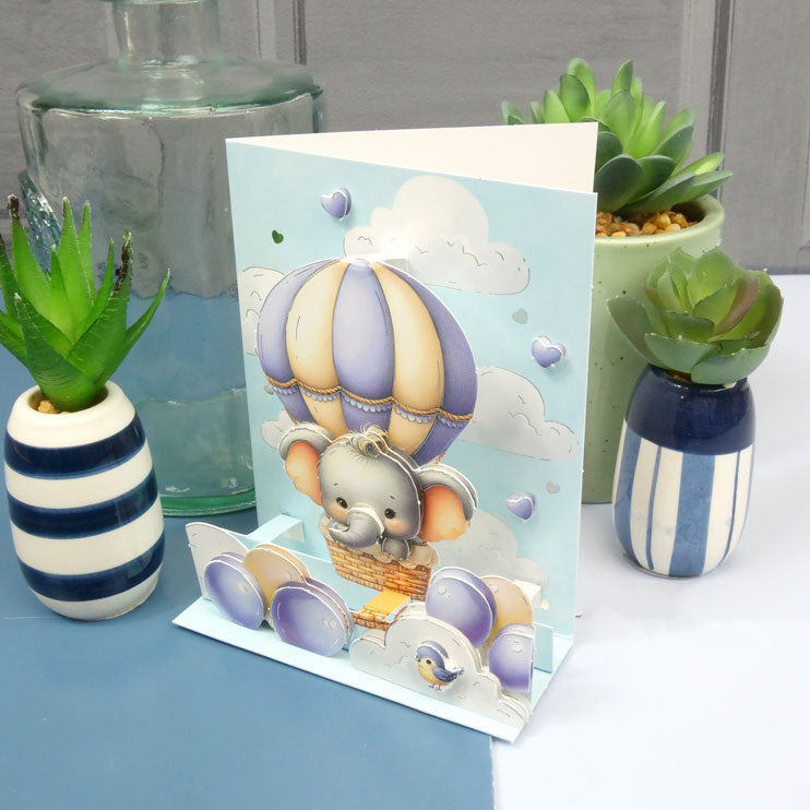 Carte pop-up à marches - Bonjour petit ange