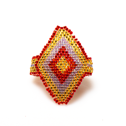 Beaded Aztec Style Ring