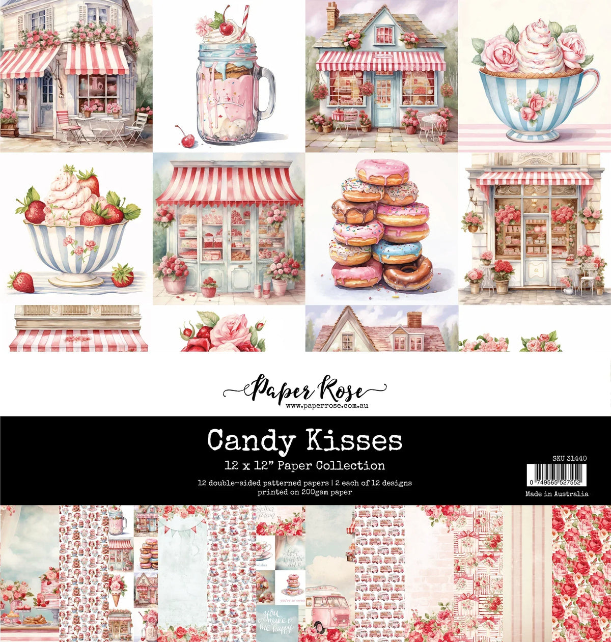 Collection de papiers "Baisers Sucrés" 30x30 cm 31440