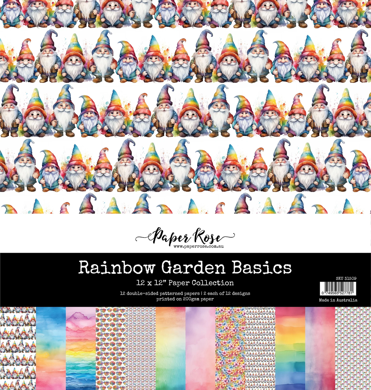Collection de papiers 30x30 Rainbow Garden Basics 31509