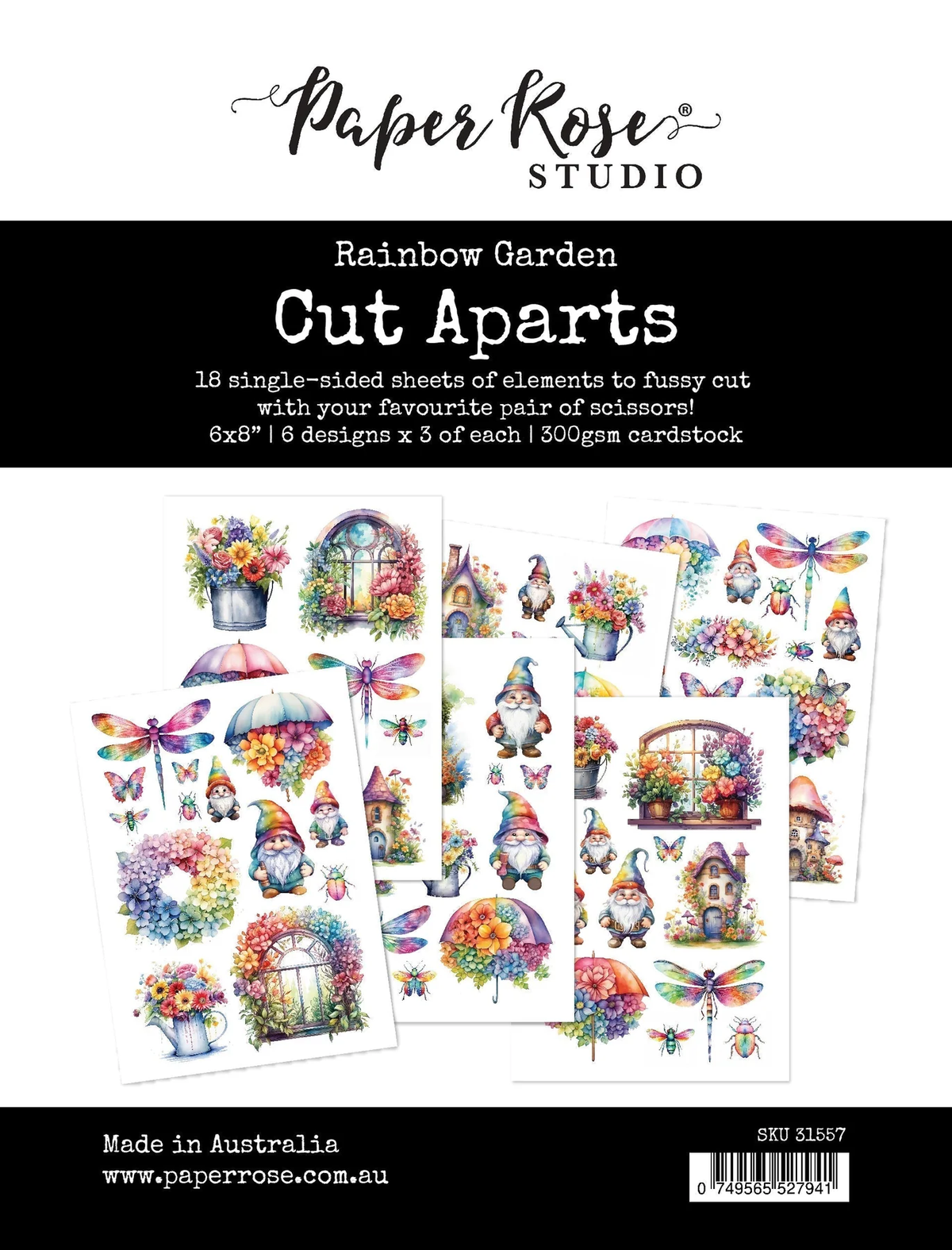 Lot de papier prédécoupé Rainbow Garden 31557