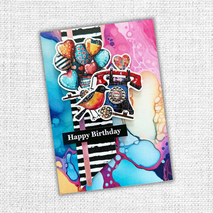 Inky Colour Embossed Die Cuts 31932