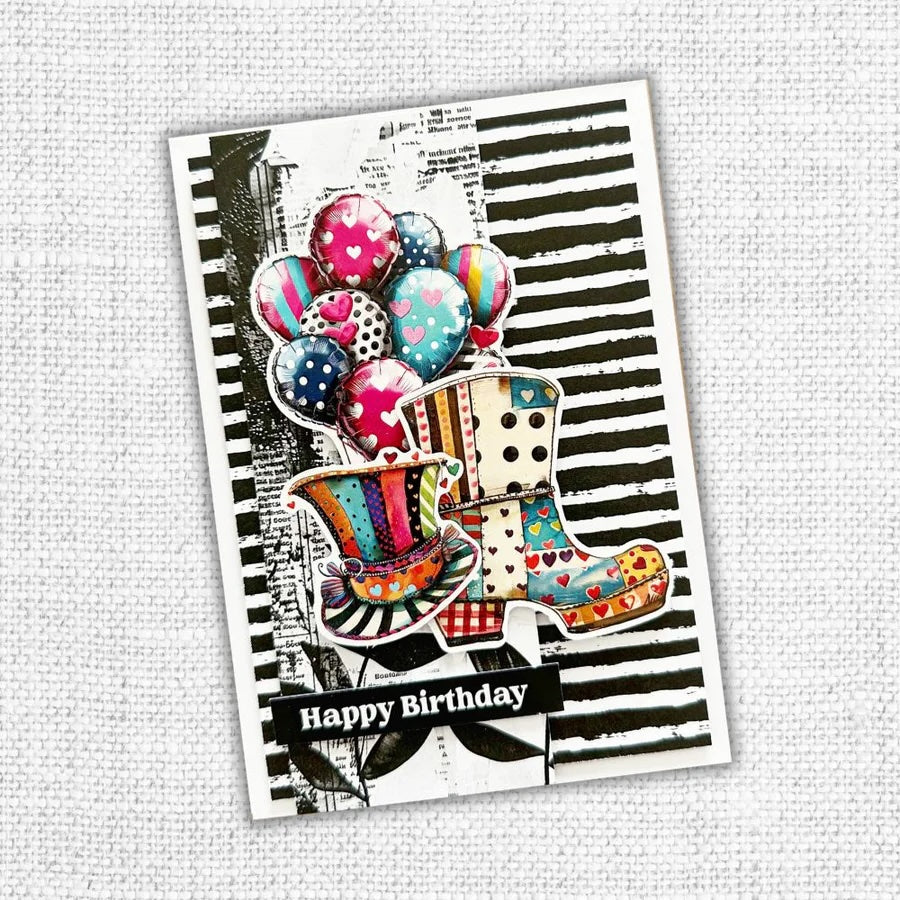 Inky Colour Embossed Die Cuts 31932