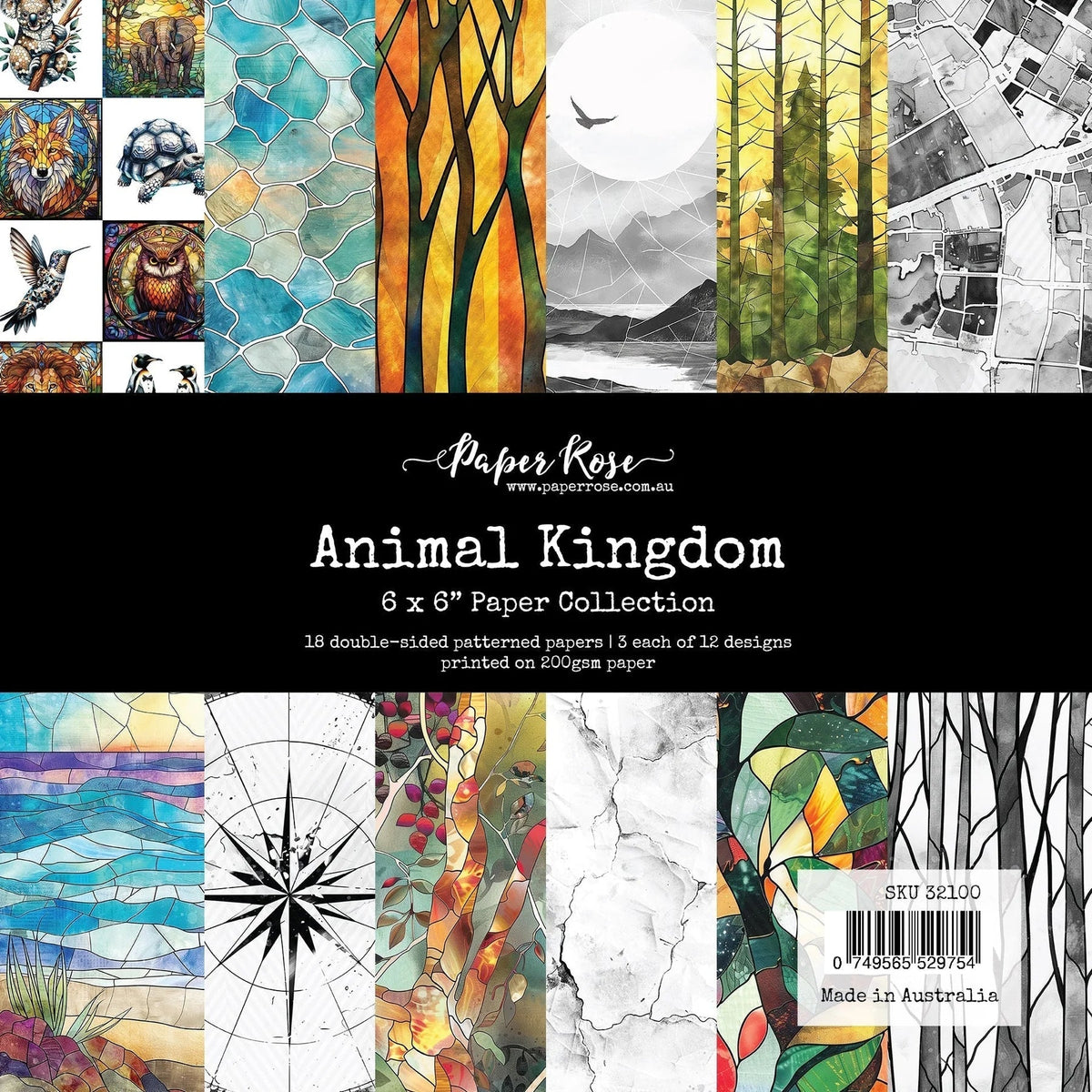 Collection de papiers Le règne animal 6x6 32100