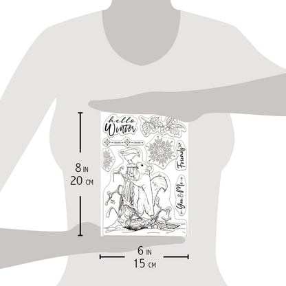 Ciao Bella Clear Stamp Set 6"x8" Hello Winter
