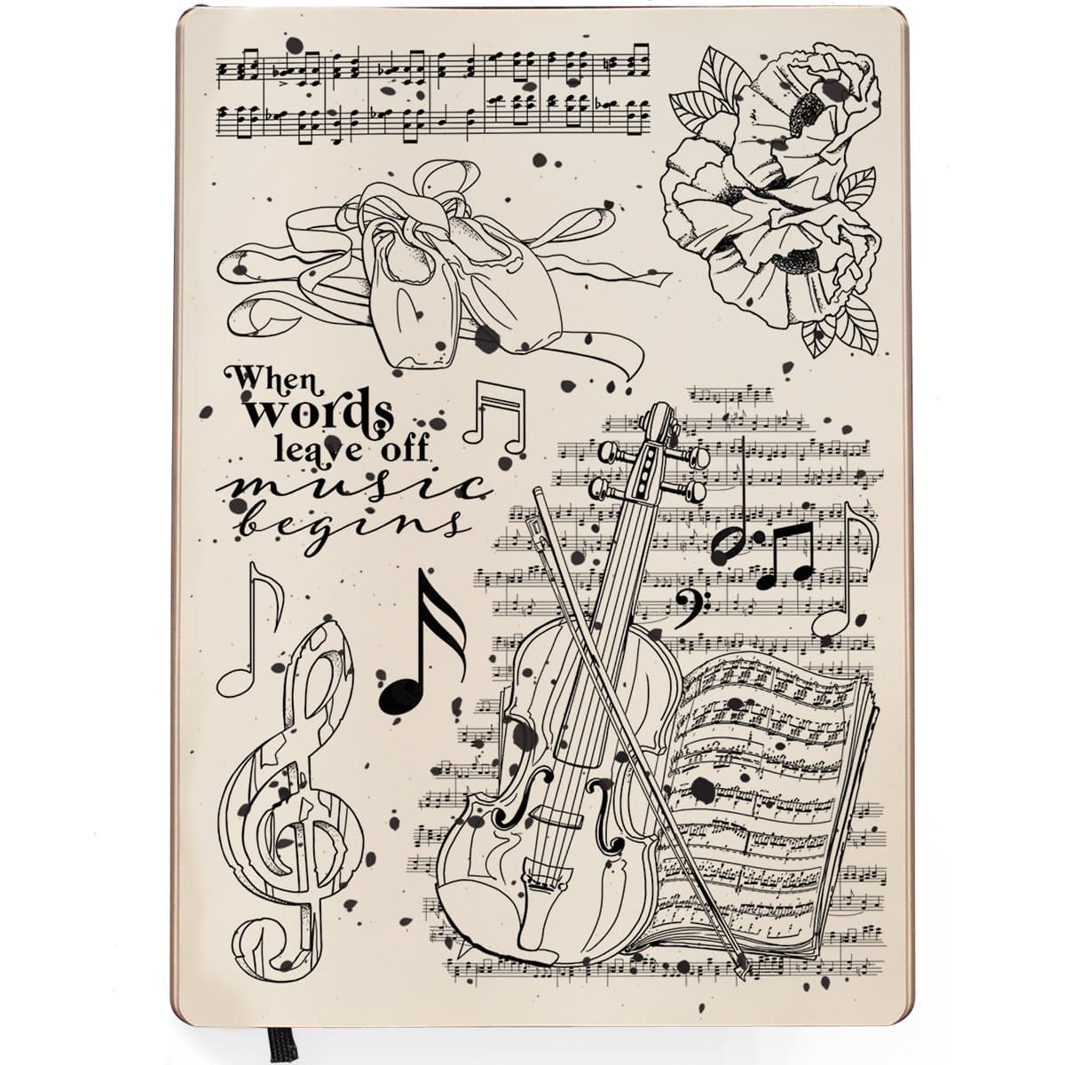 Ciao Bella Clear Stamp Set 6x8 La Musique Commence