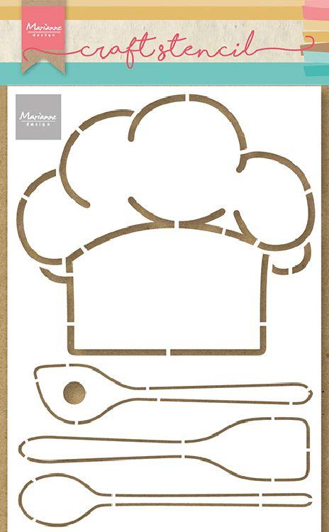 Pochoir masque toque de chef et ustensiles