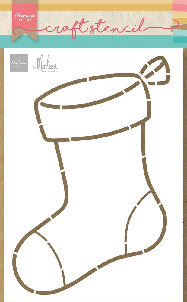Pochoir Marianne Design - Chaussette De Noël Par Marleen