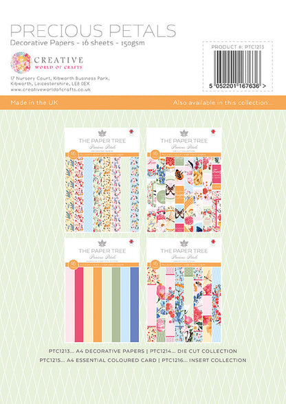 The Paper Tree Fonds de carte A4 motifs pétales précieux