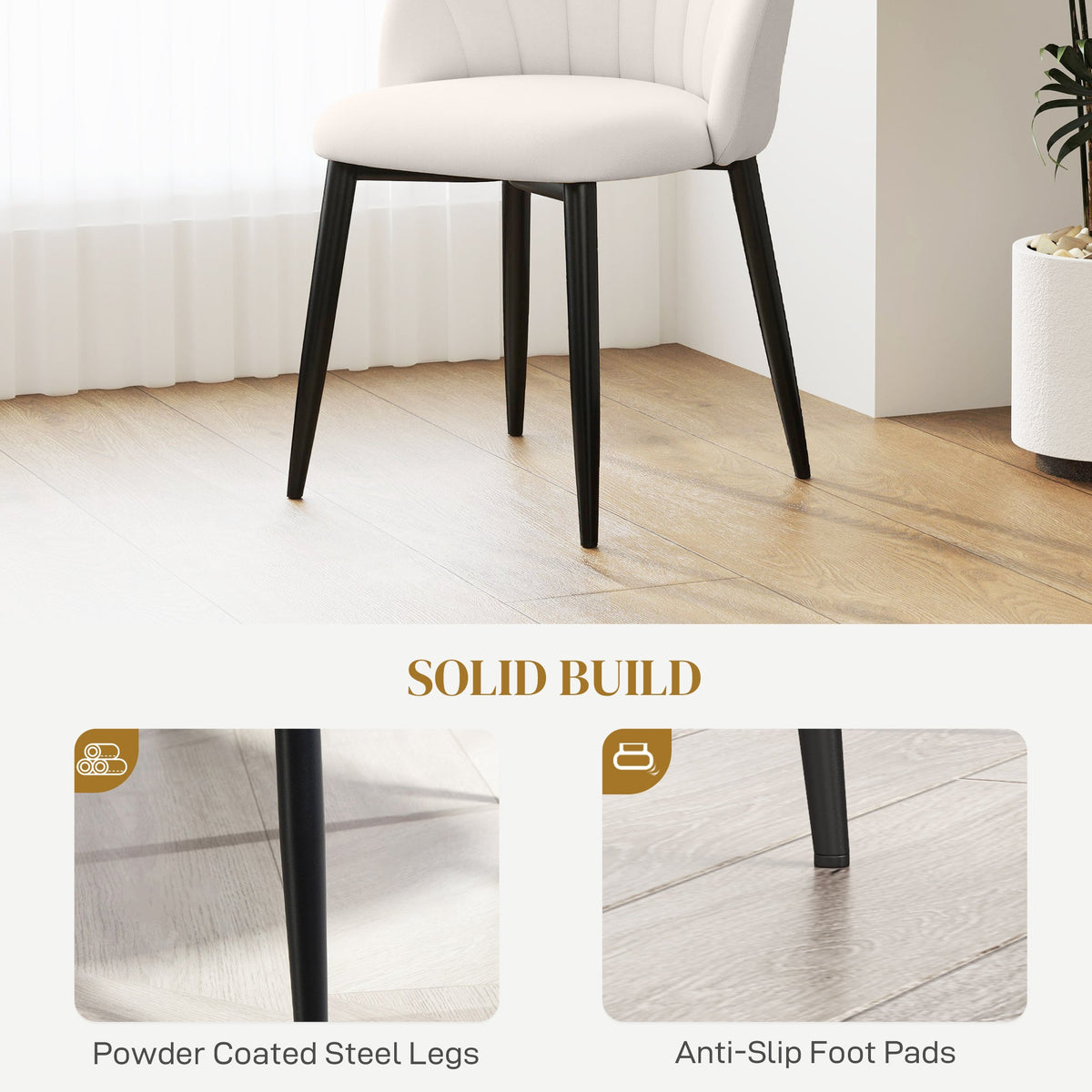 Skylar Modern Dining Chairs Set of 4-Cream White